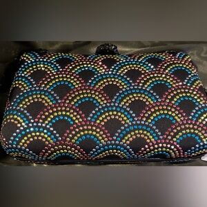 New Kurt Geiger London Rainbow Crystal Clutch Rhinestone limited edition new